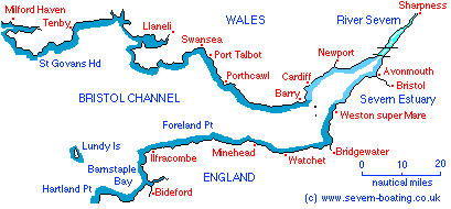 severn-boating map chart of Bristol Channel