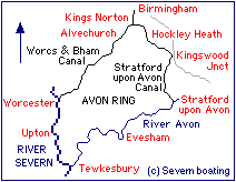 Canal map of the Avon Ring