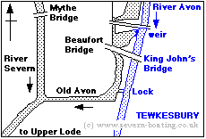 severn-boating map of river severn and avon