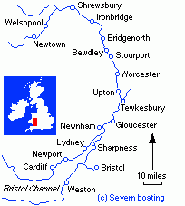 severn-boating map of River Severn